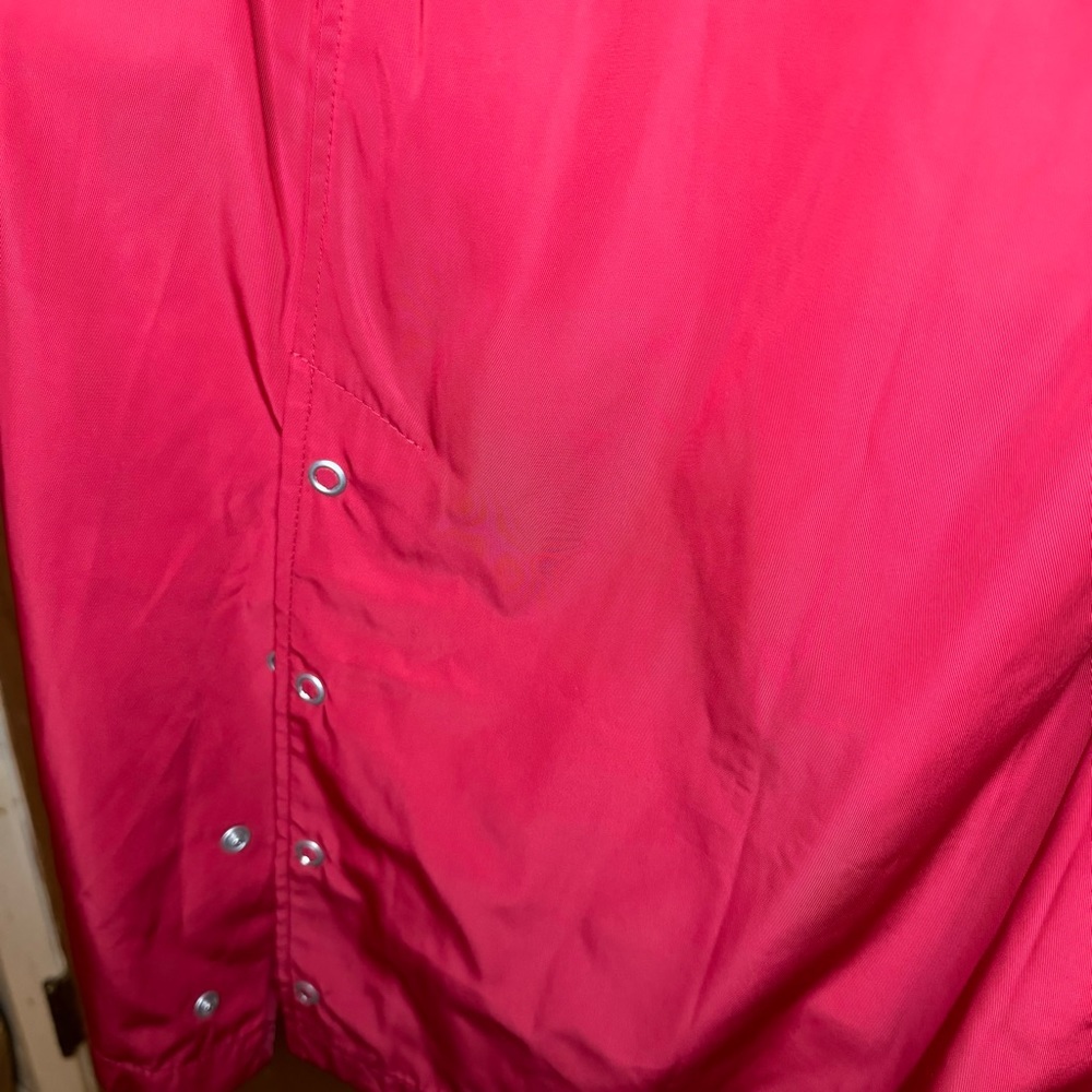 NWT Avec Les Filles Red Oversized Rain Anorak Hooded Trench Coat Women’s Small - Picture 9 of 13